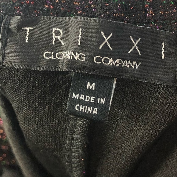 Trixxi Black Rainbow Glitter Drape Side Strapless Mini Dress M - Picture 4 of 4